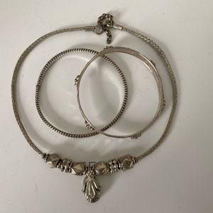 Kids Indian Sterling Silver Necklace and Bangles